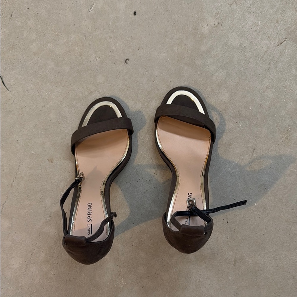 Call It Spring Women's Black Heel Sandals with Ankle Strap